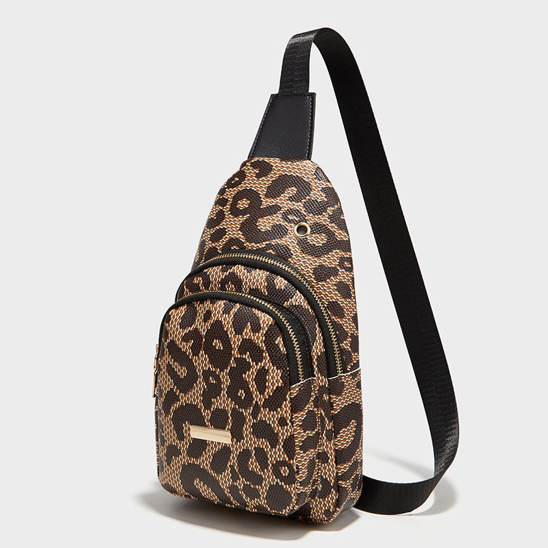 Women Fashion Printing Crossbody Sling Chest :eather Bag