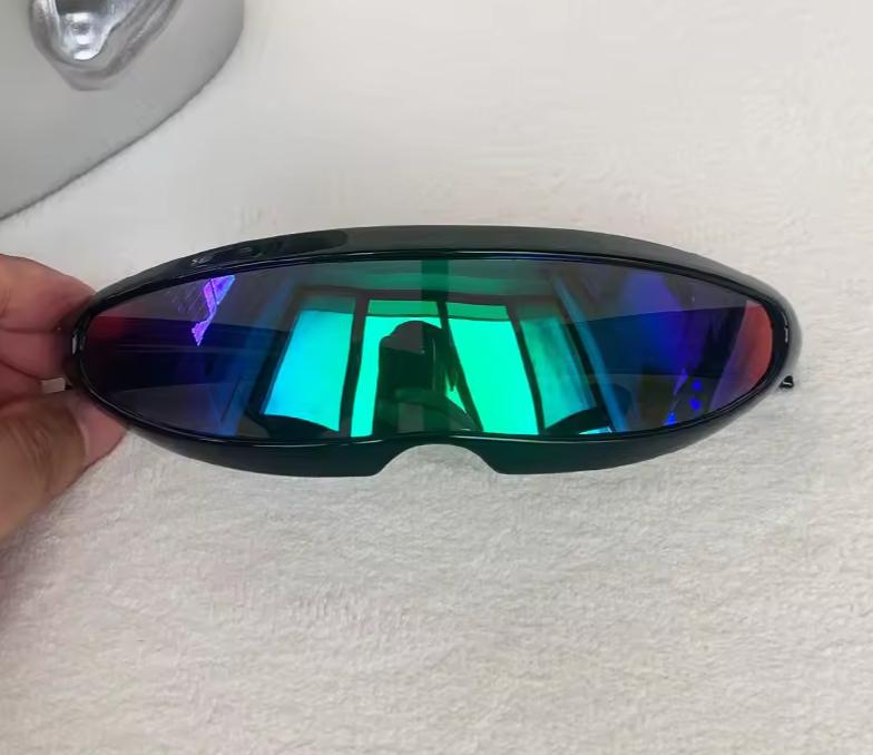 Men Mirrored Lens Costume Polarized Visor Laser UV400 Eyewear Sunglasses Glasses