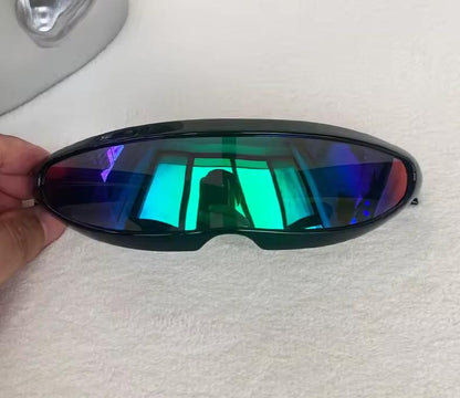 Men Mirrored Lens Costume Polarized Visor Laser UV400 Eyewear Sunglasses Glasses
