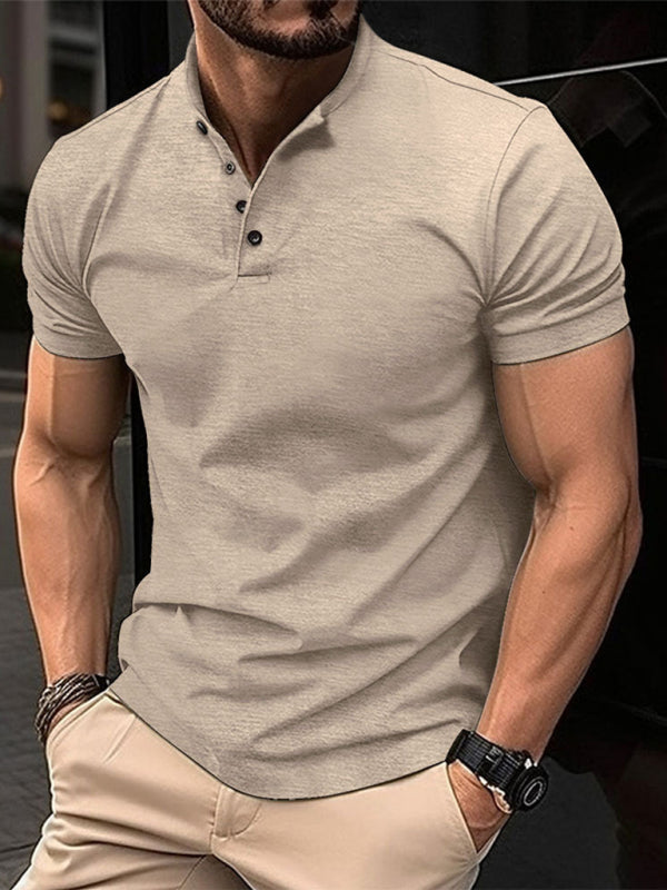 Men's Button Henley Collar Sports Polo Shirts