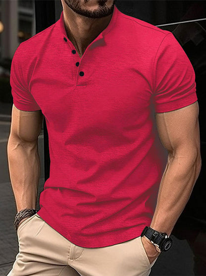 Men's Button Henley Collar Sports Polo Shirts