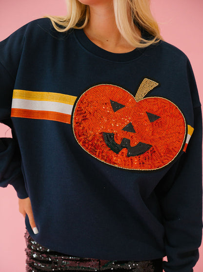 Women Halloween sequined sweatshirt Loose Tops Sweater Sweatshirts