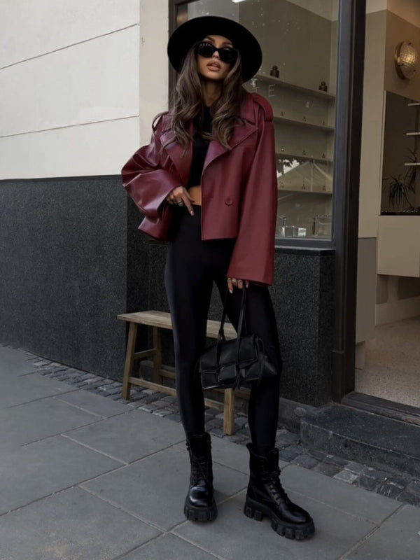 Women Fashion Street Fashion Design Vintage Tops Leather Jackets