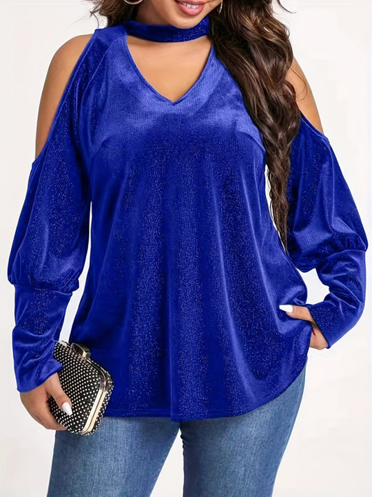 women Christmas stylish sequined V-neck loose long-sleeved tops shirts