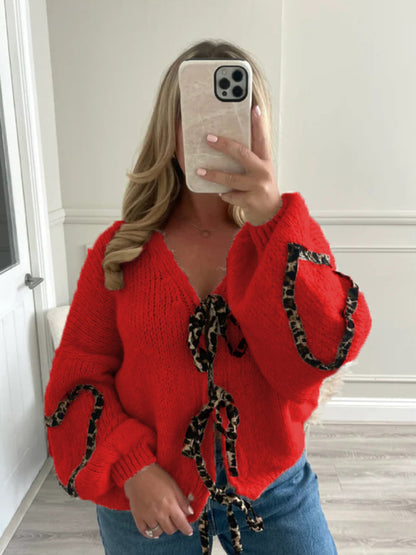 Women sweater cardigan loose warm long-sleeved sweater knitted Cool tops