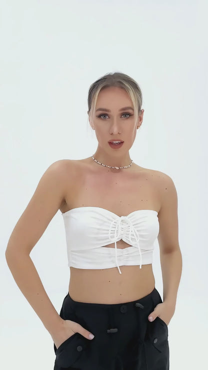 Women Boob Wrap Sexy Cutout Mini Party Crop Tops